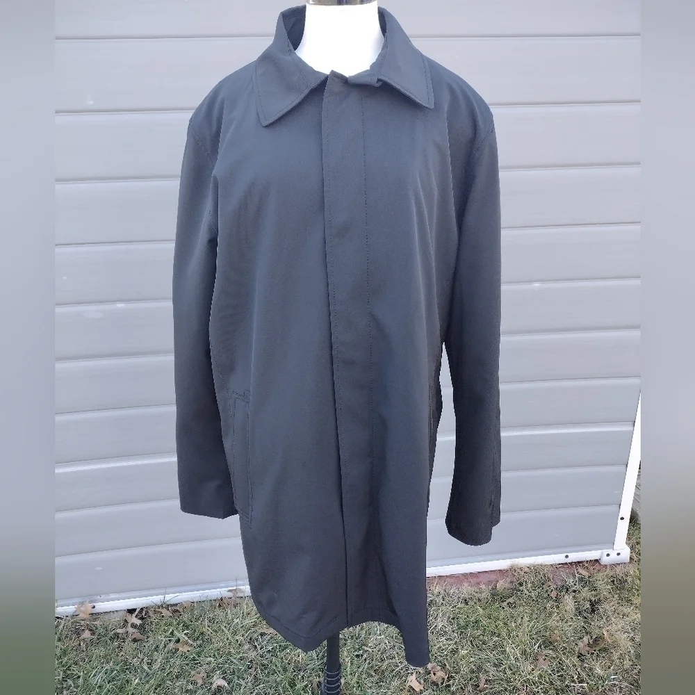 TUMI Tech Black Jacket Coat Insulated Zip In Liner 677344 Men's XL